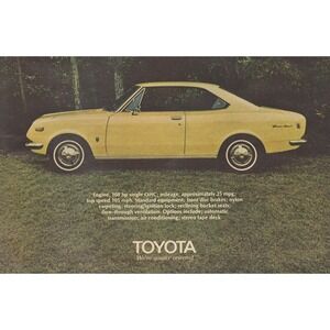 1969 Toyota Corona Mark II Coupe Vintage Print Ad Classic Import Car Decor